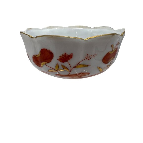 Vtg japanese Rice Bowl Floral, Gold Trim G 1130 - Picture 3 of 5